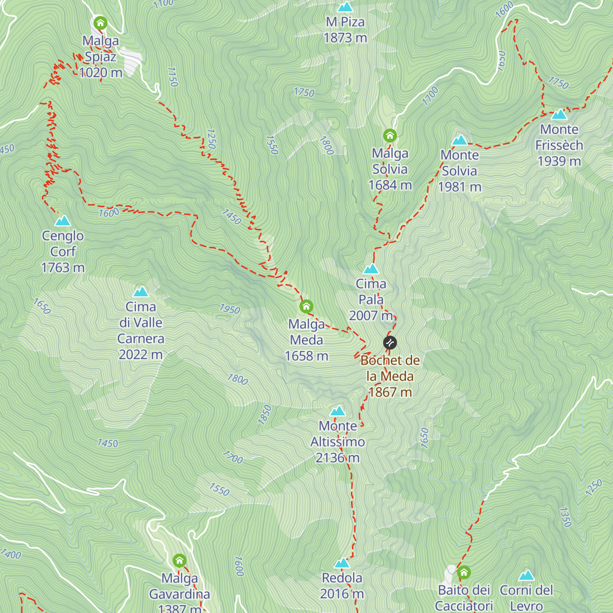 Malga Meda map