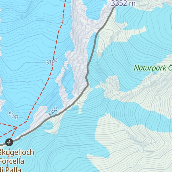 Map of Langtauferer Spitze - Punta Vallelunga