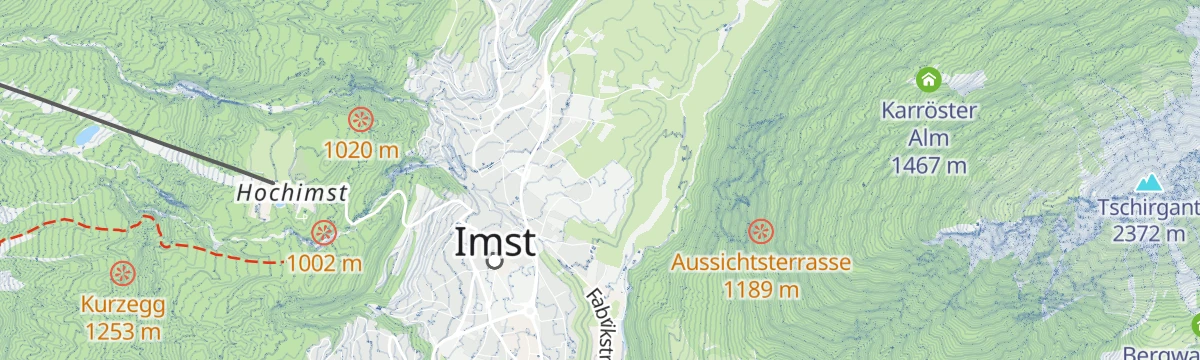 Map of the start of Tschirgantrunde