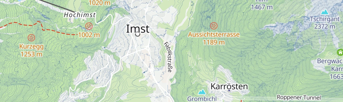 Map of the start of Imst-Karröster Panoramarunde