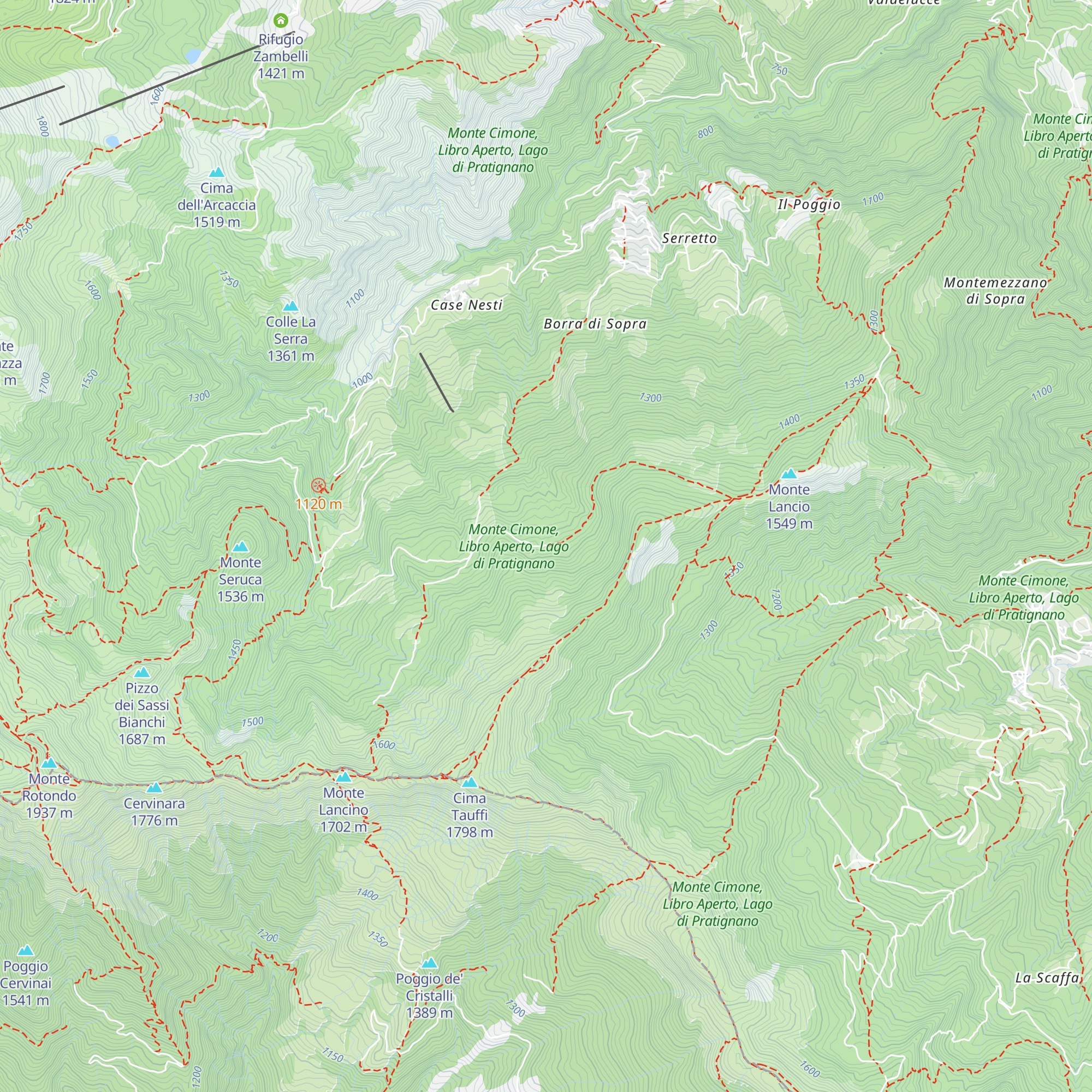 Bivacco La Pilaccia map