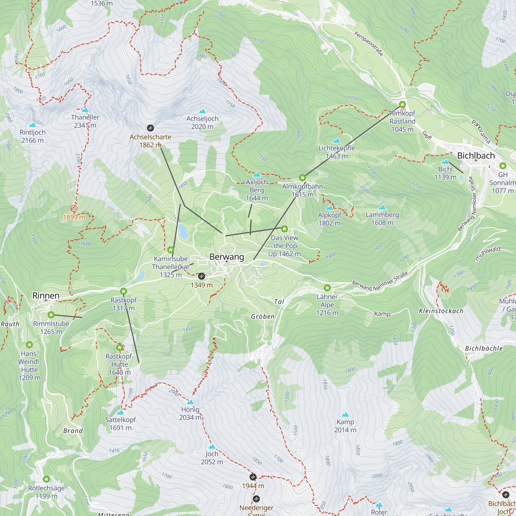 Bergfeuer Fonduerestaurant map