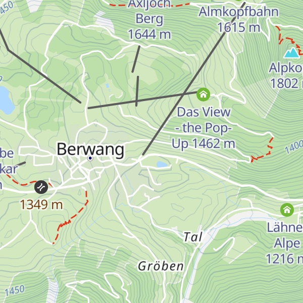Map of Bergfeuer Fonduerestaurant