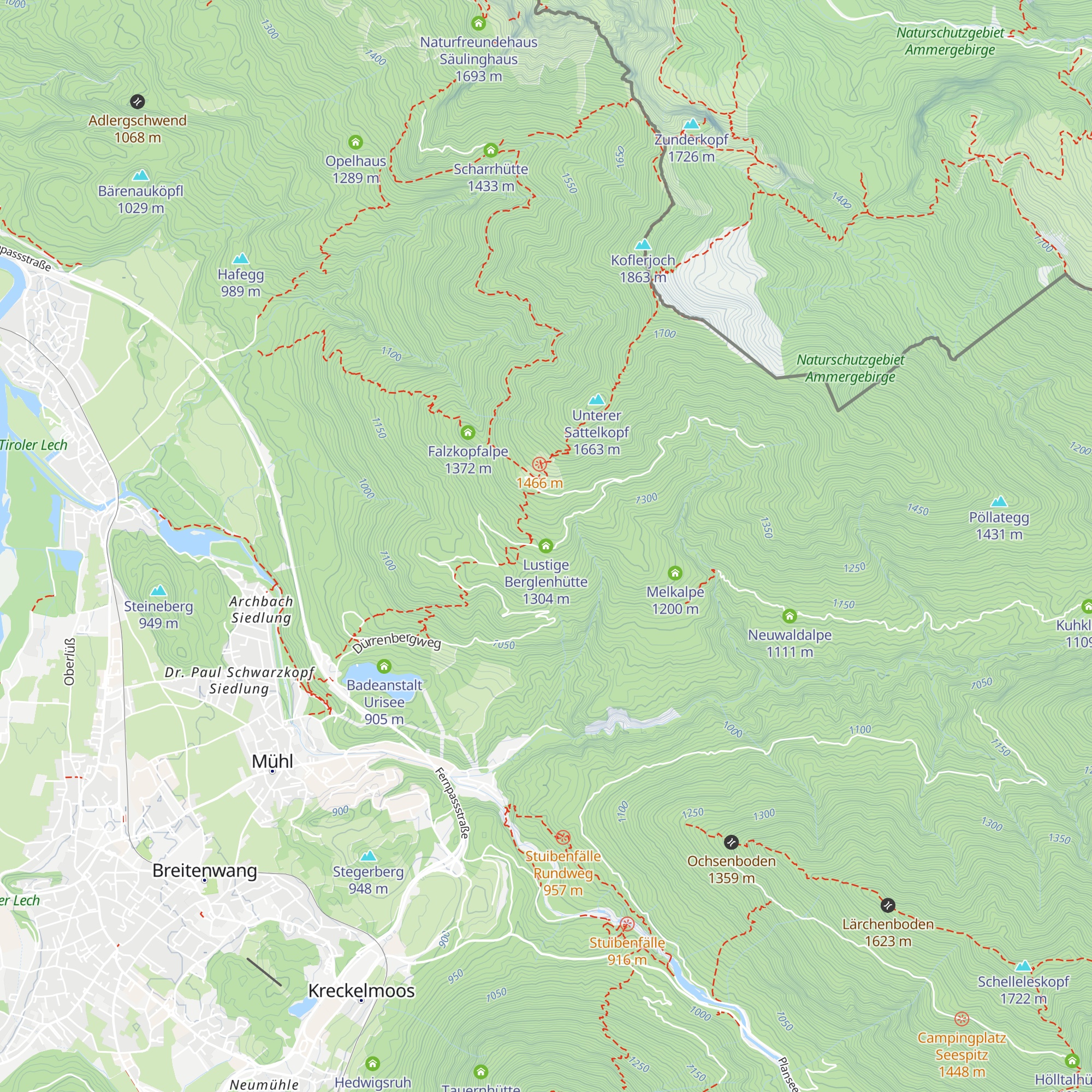 Lustige Berglenhütte map