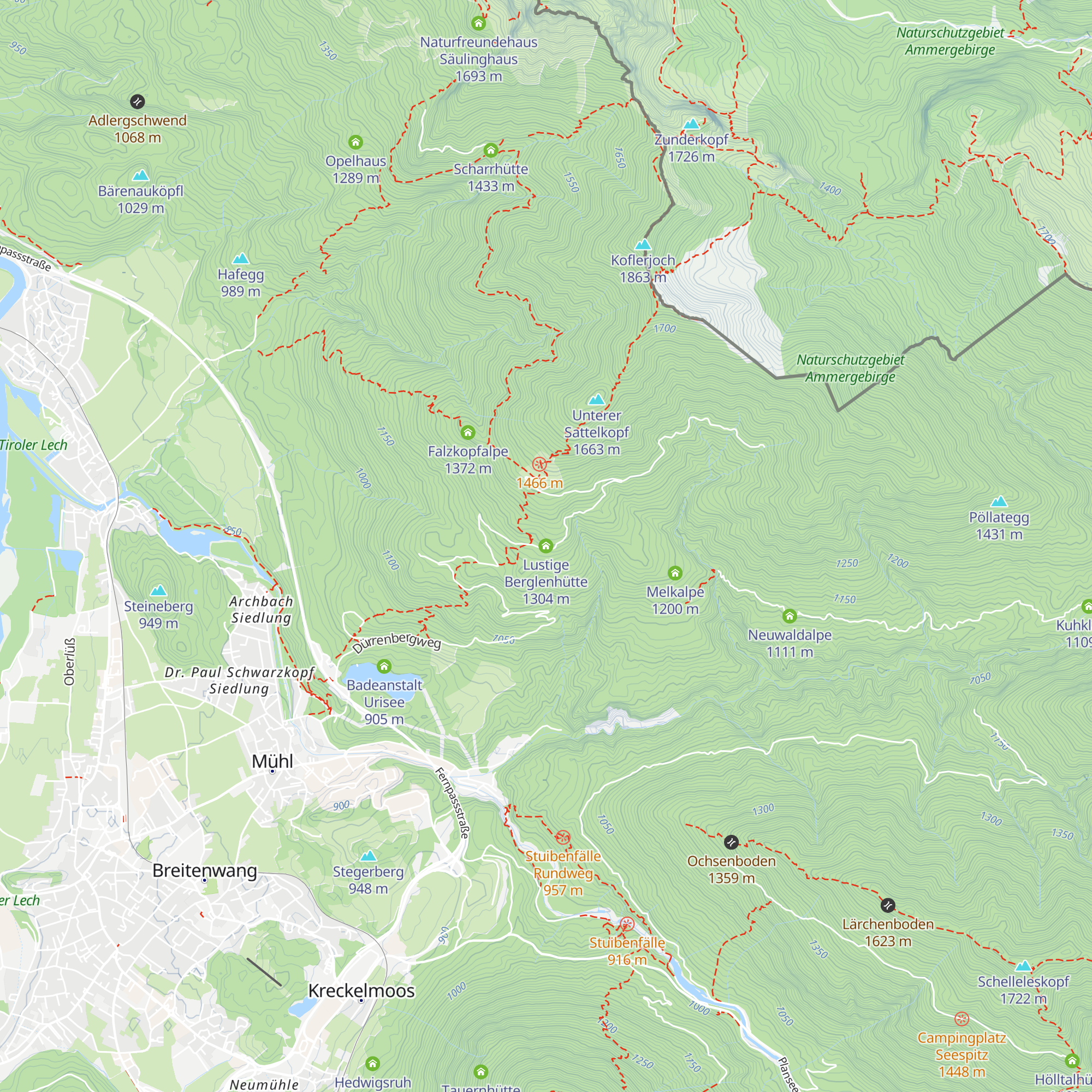 Lustige Berglenhütte map