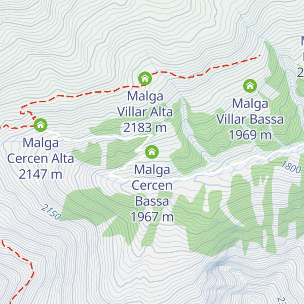 Map of Malga Cercen Bassa