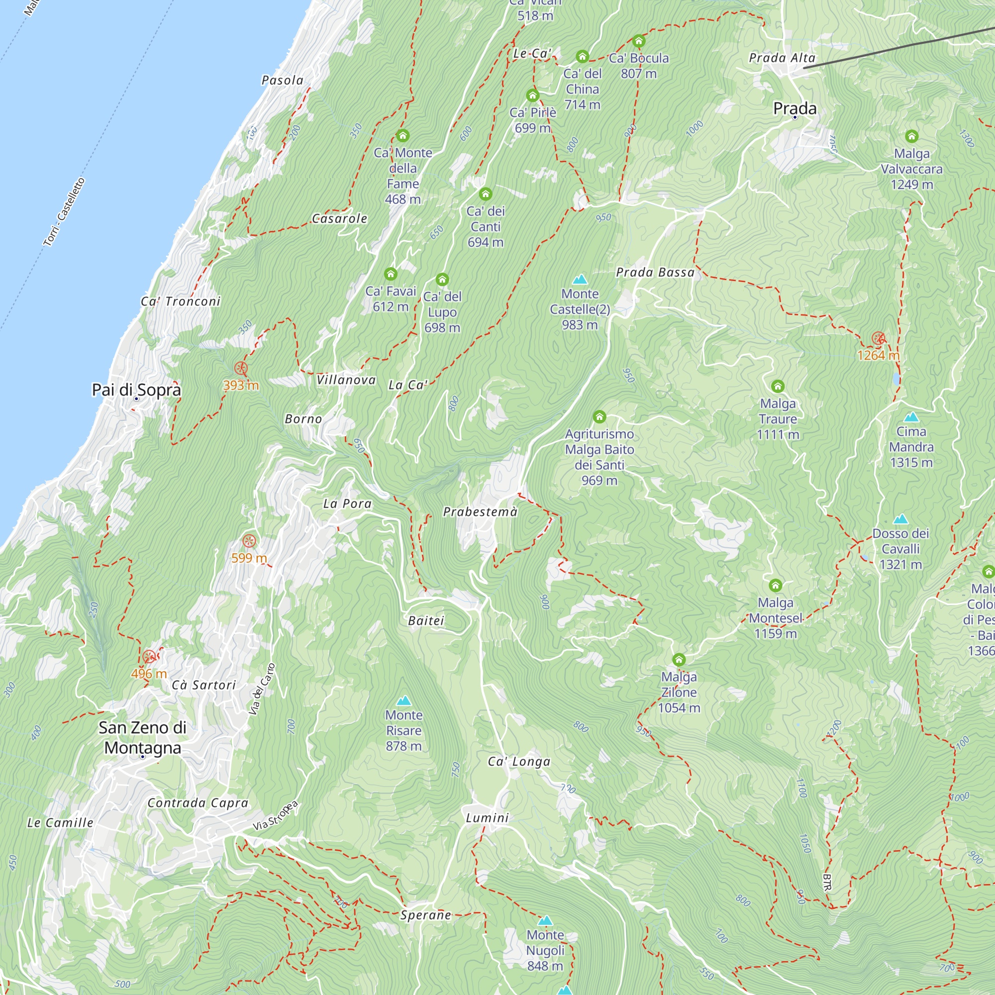 Albergo Capriolo map