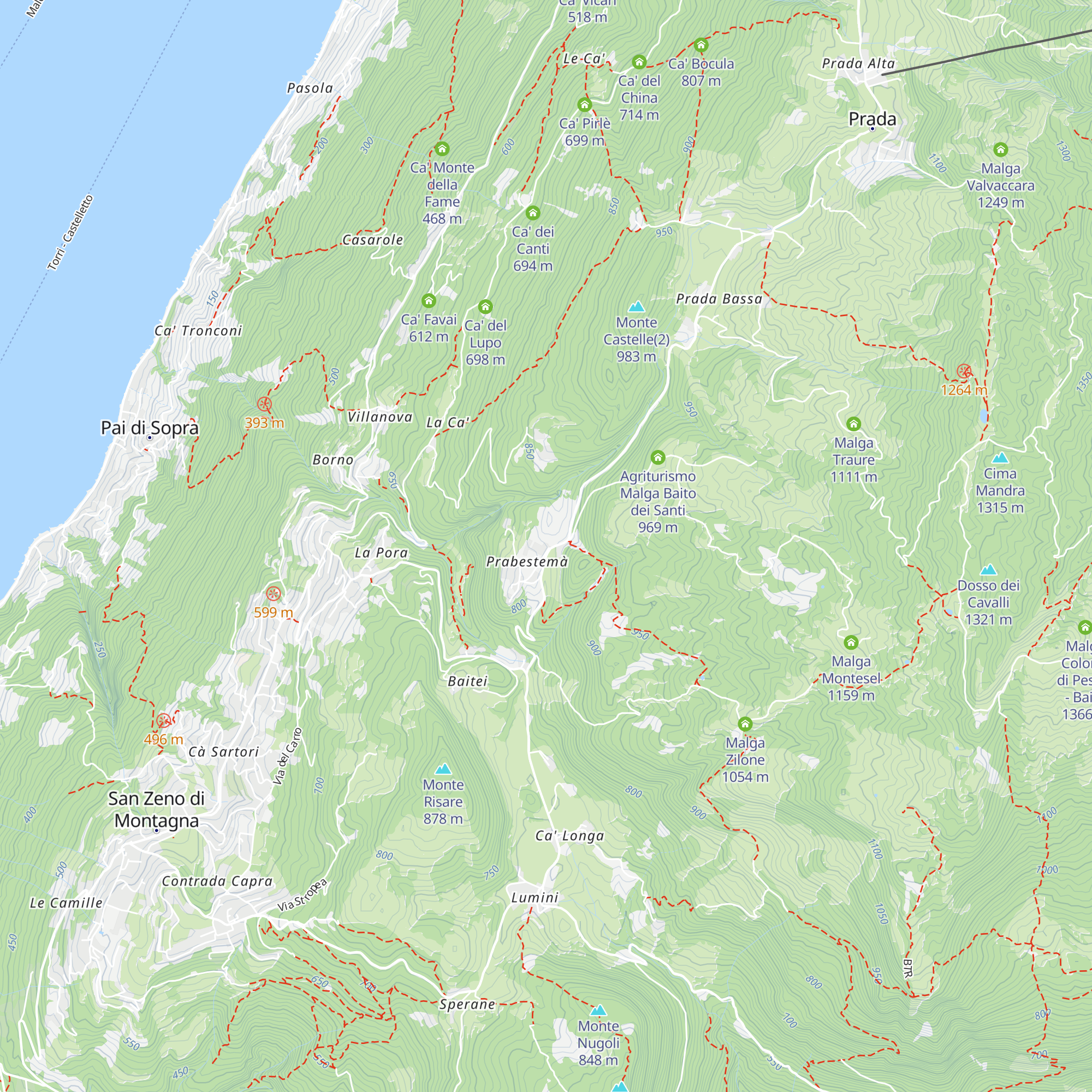 Albergo Capriolo map