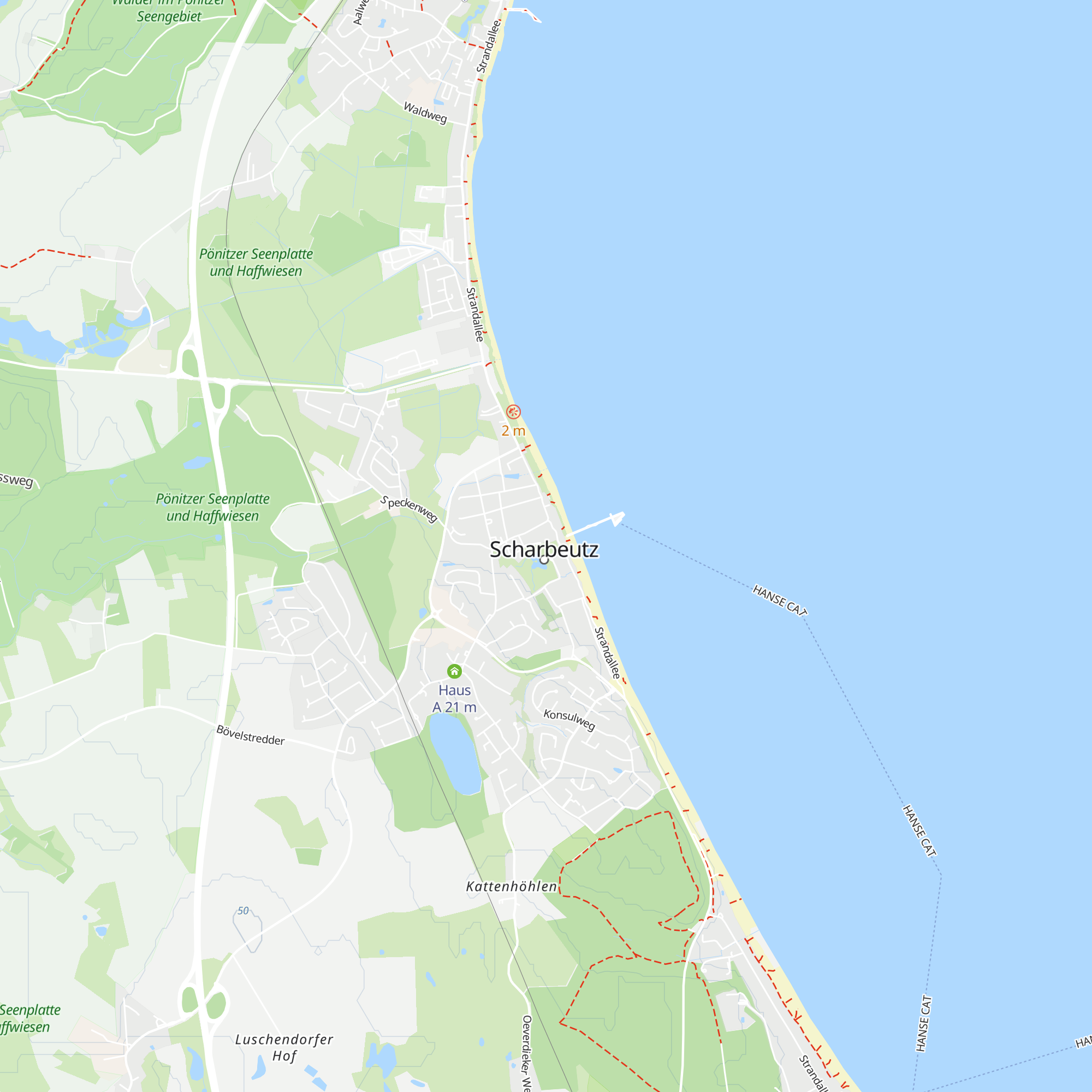 Tourist-Info Scharbeutz Lübecker Bucht map