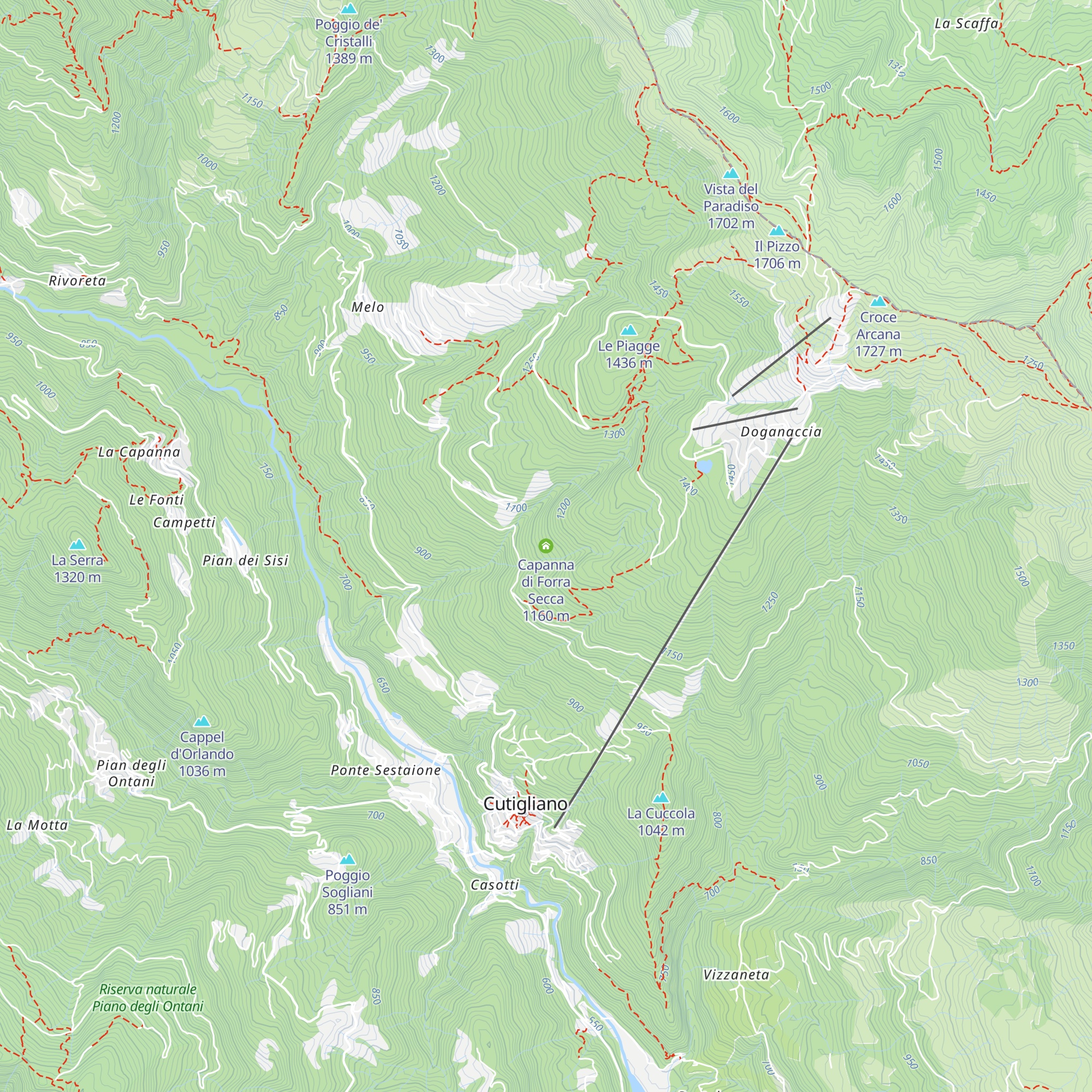 Capanna di Forra Secca map