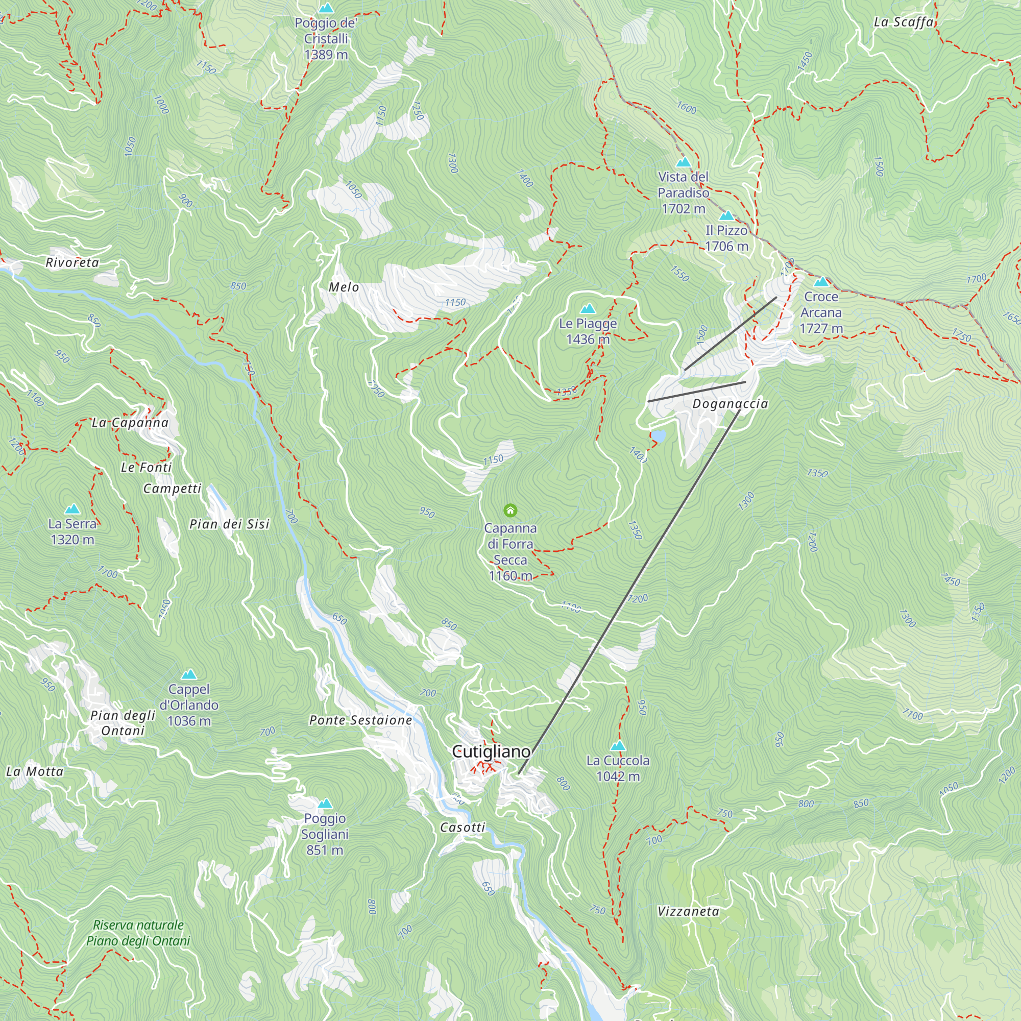 Capanna di Forra Secca map