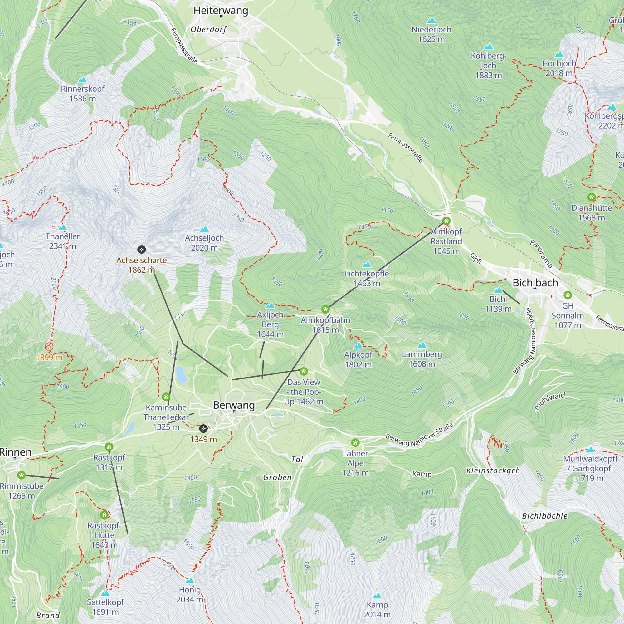 Heiterwanger Hochalm map