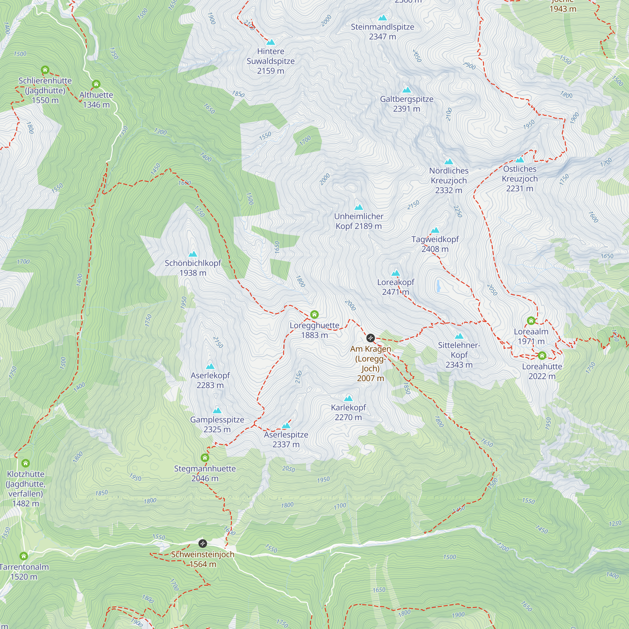 Loregghuette map