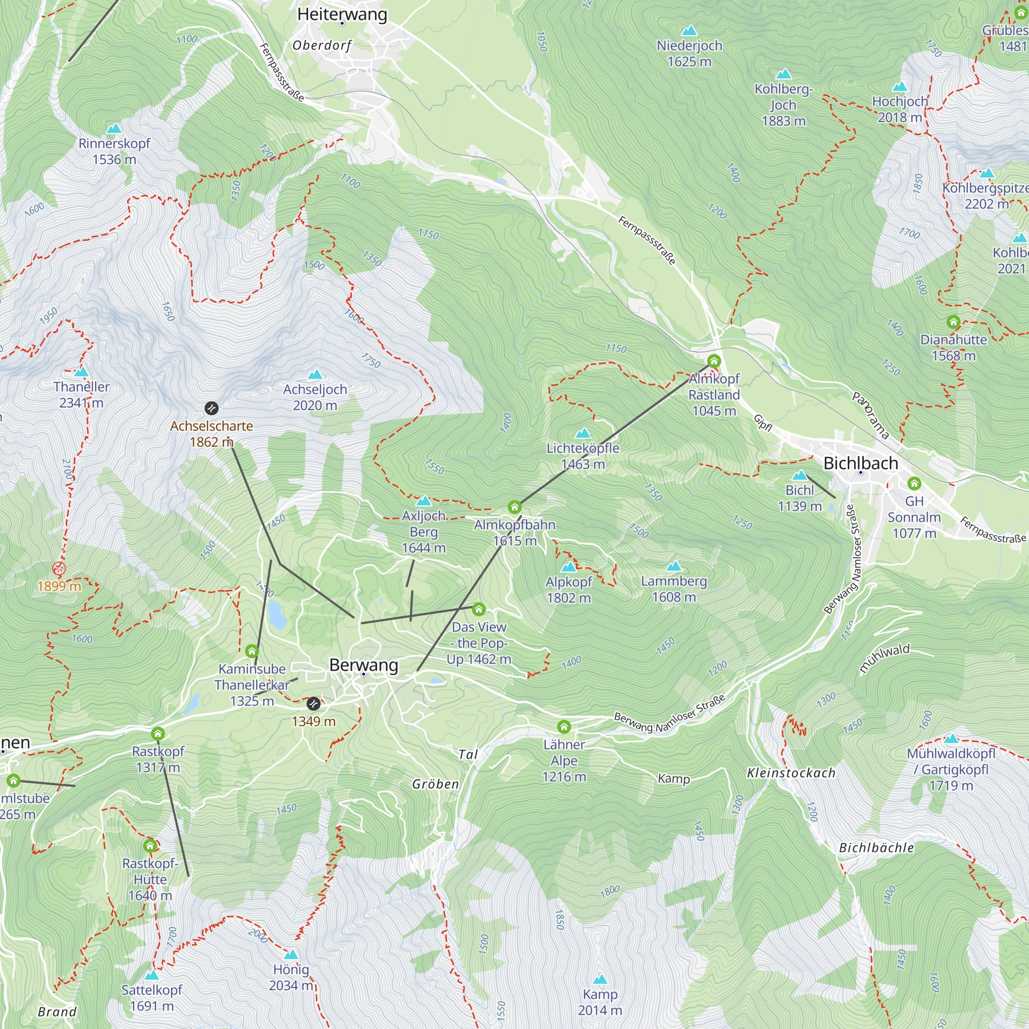 Heiterwanger Hochalm map