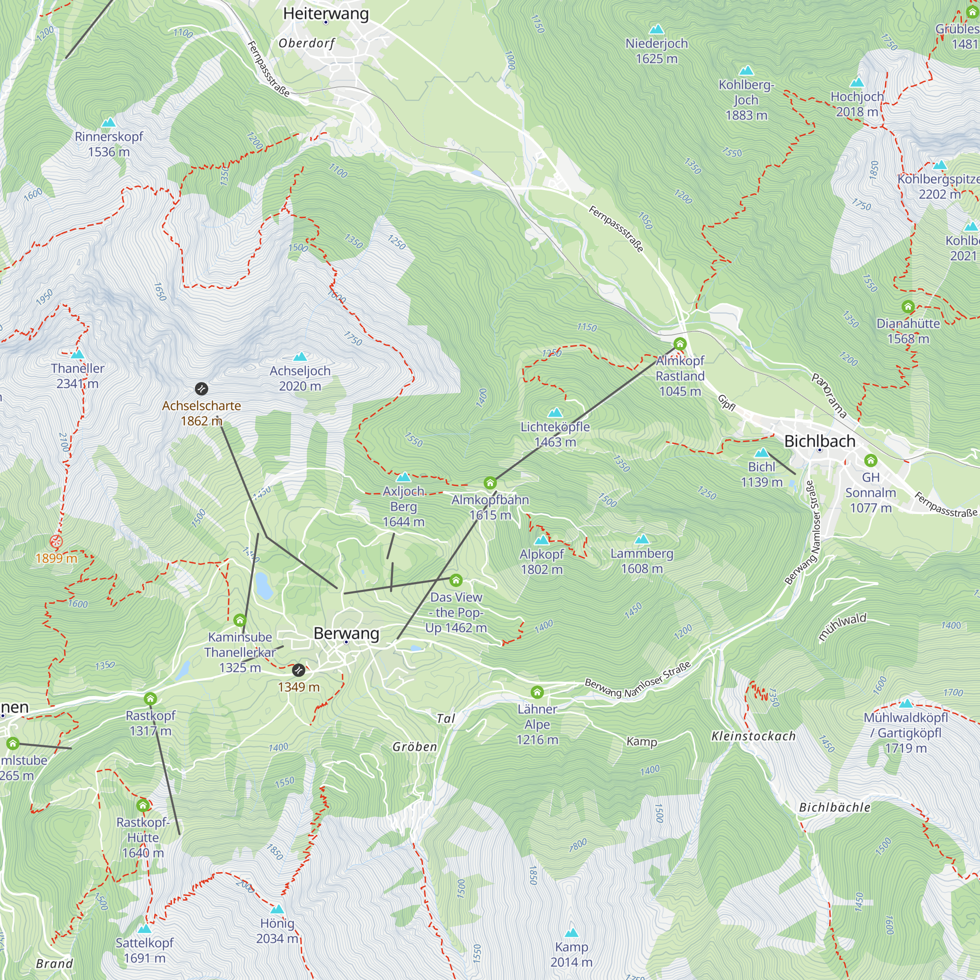 Heiterwanger Hochalm map