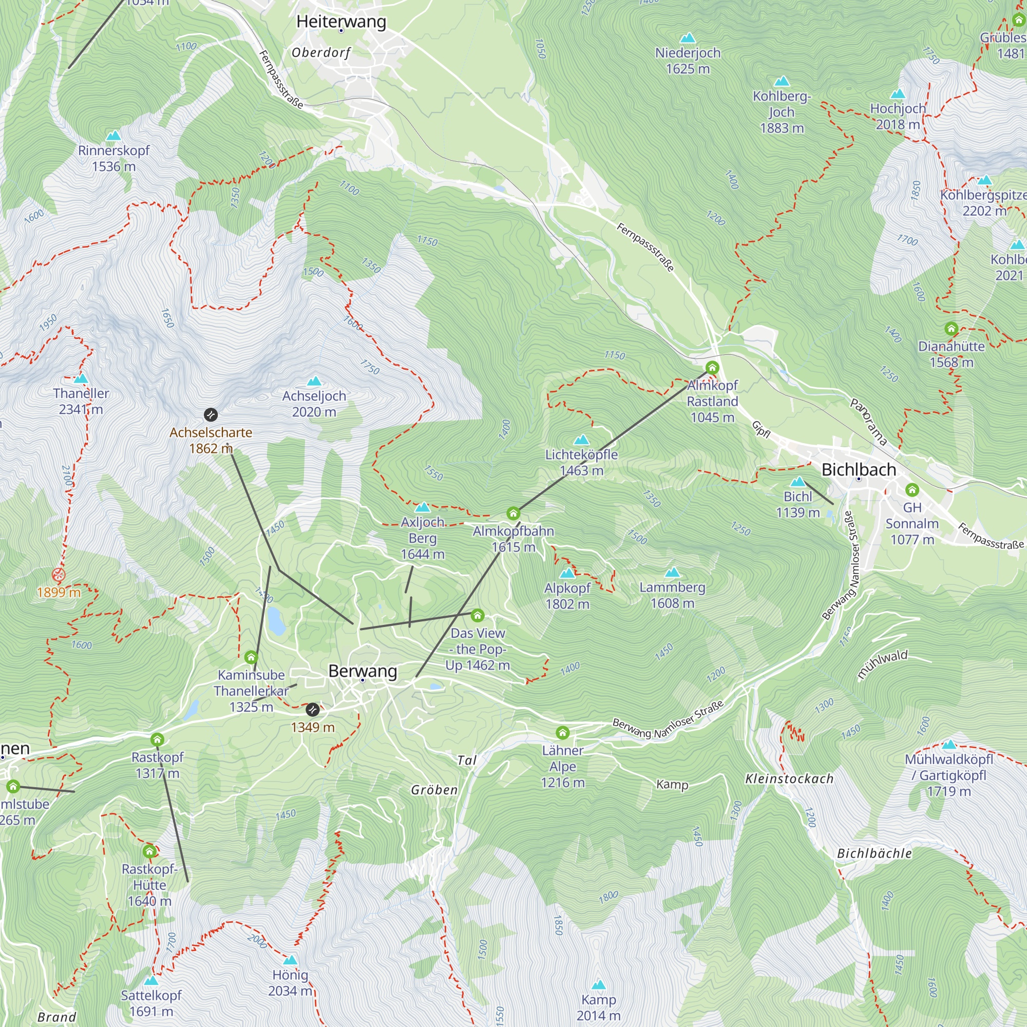 Almkopfbahn map