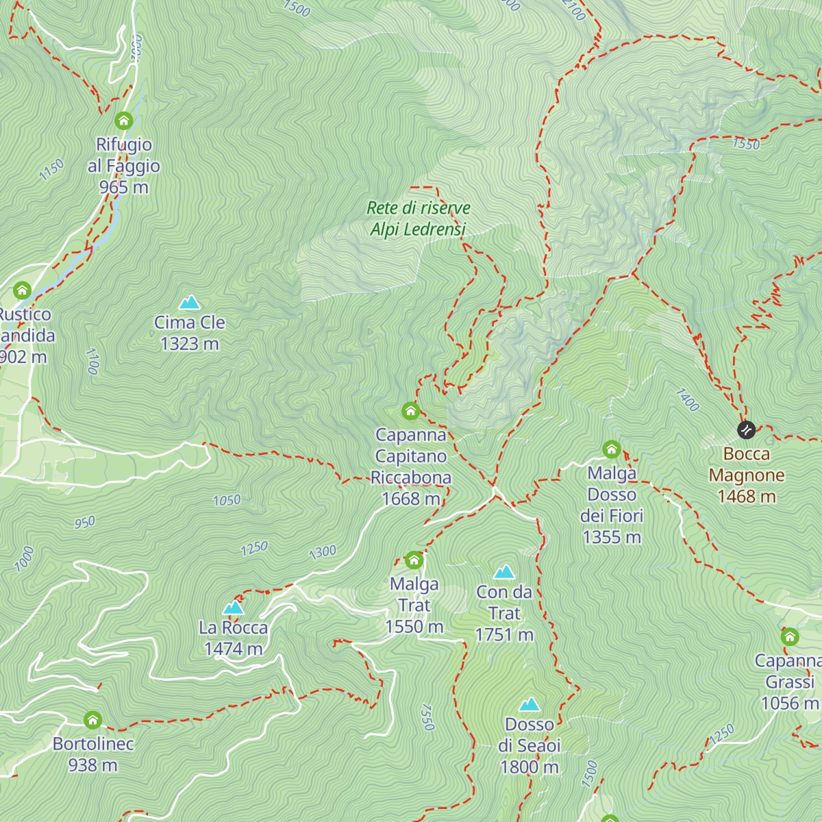 Capanna Capitano Riccabona map