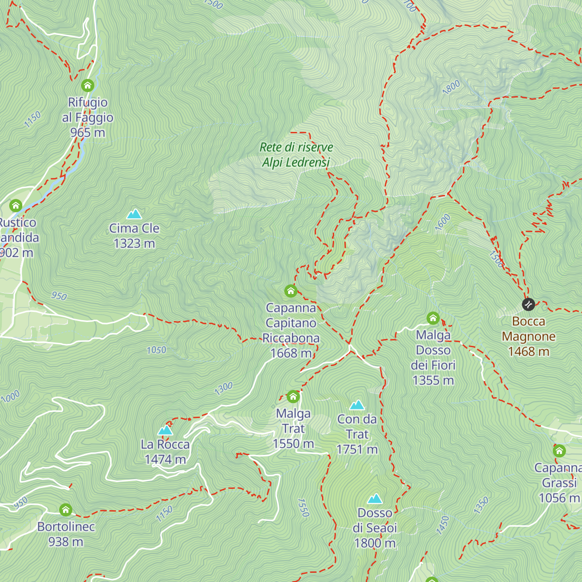 Capanna Capitano Riccabona map