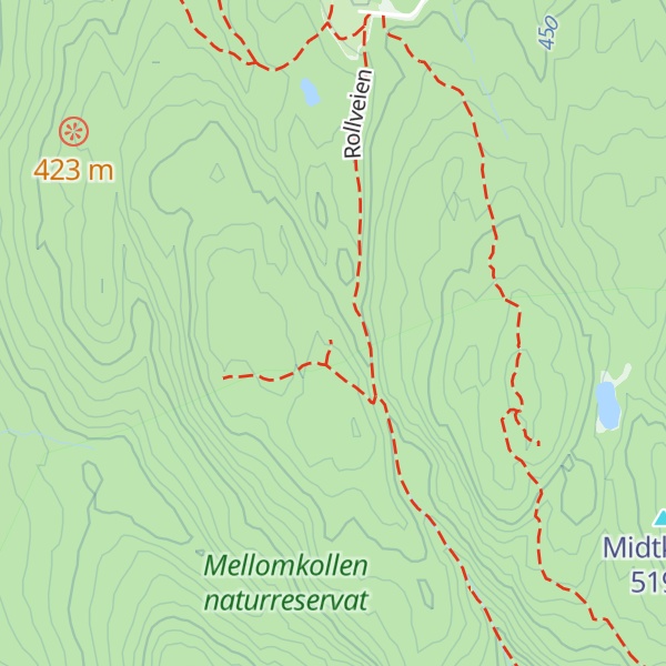 Map of Lille Tømtehytta