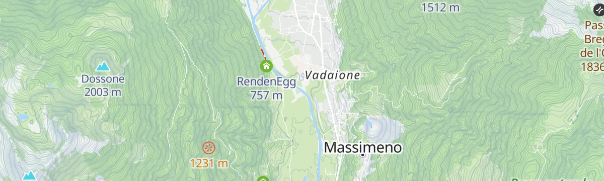 Map of the start of Fiume Sarca Tione-Pinzolo da confluenza Sarca Val Genova a confluenza Arnò B