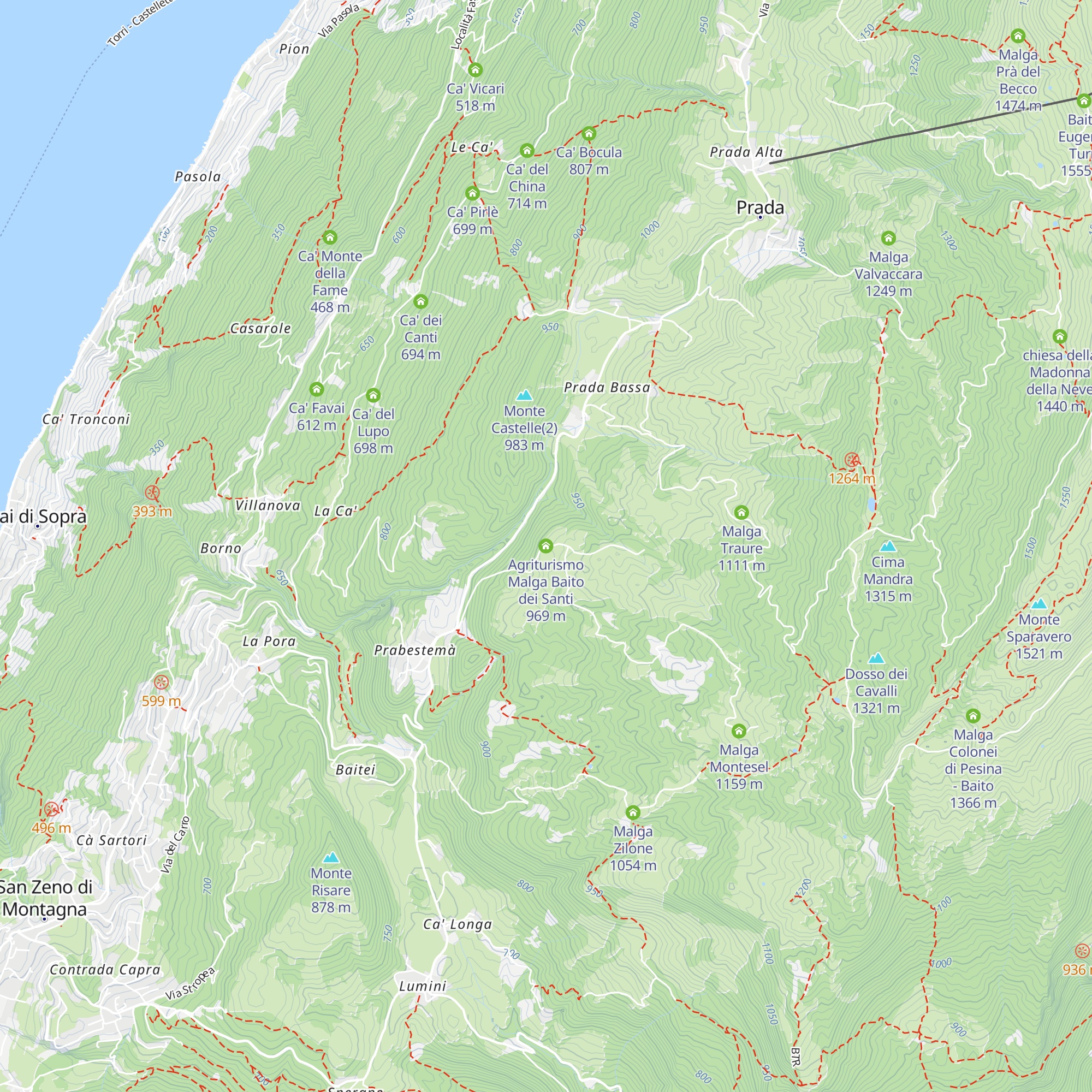 Agriturismo Malga Baito dei Santi map