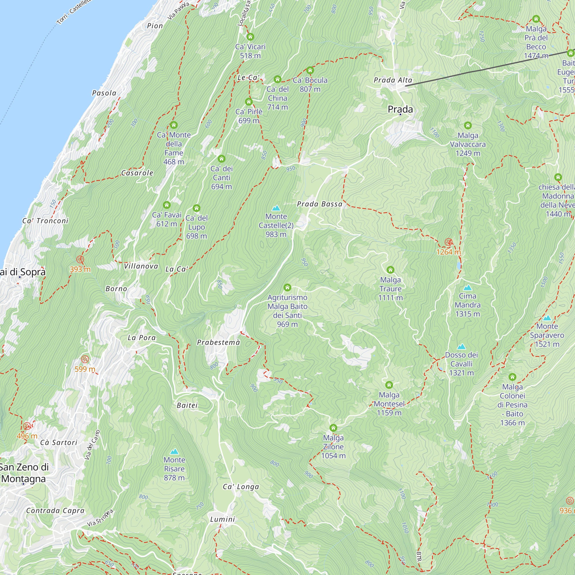 Agriturismo Malga Baito dei Santi map