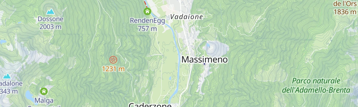 Map of the start of Fiume Sarca NK3