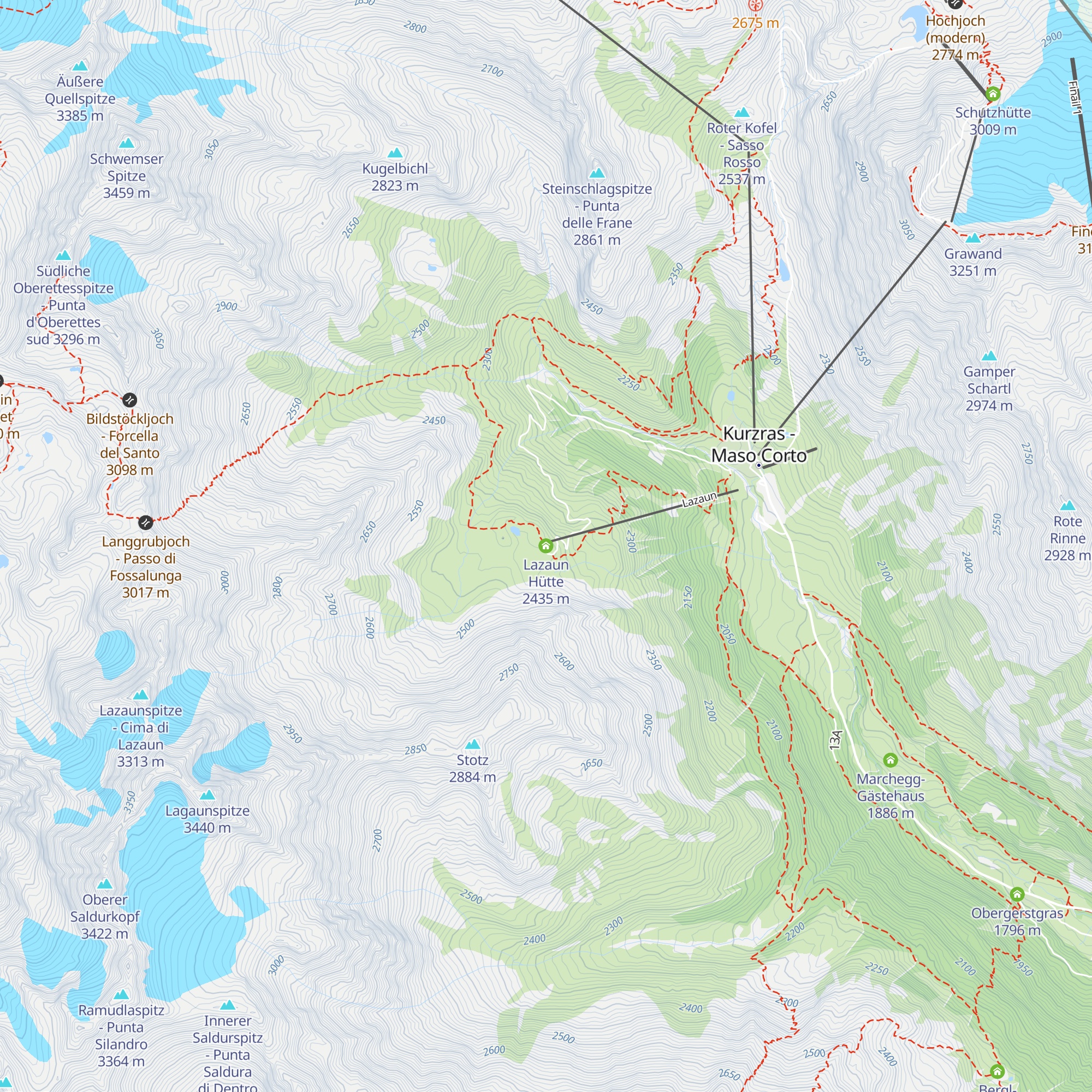 Lazaun Hütte map