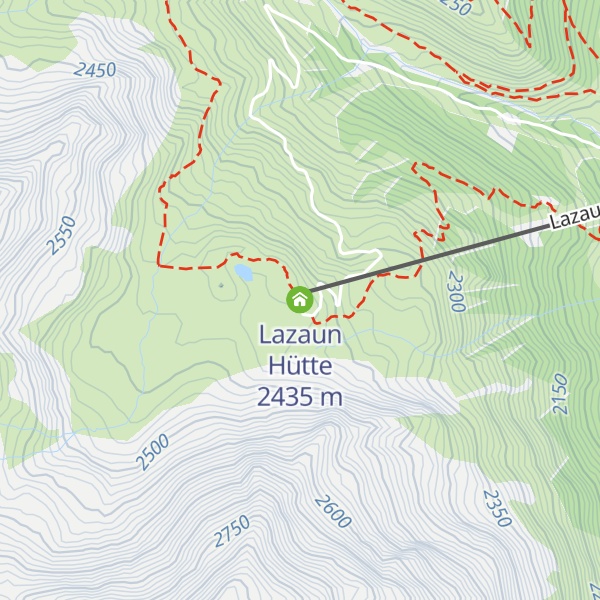 Map of Lazaun Hütte