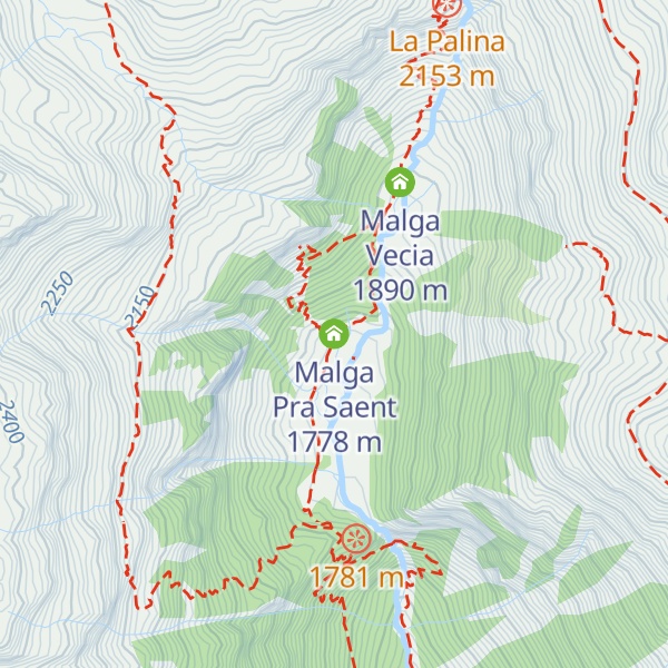 Map of Malga Pra Saent