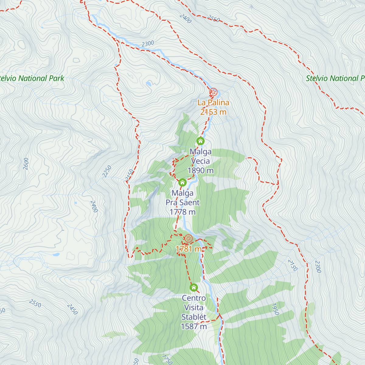 Malga Pra Saent map
