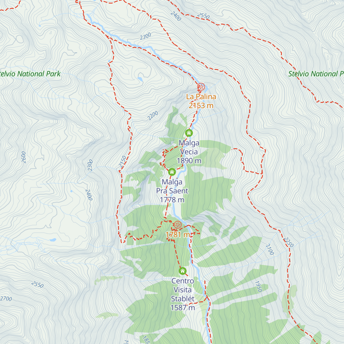 Malga Pra Saent map