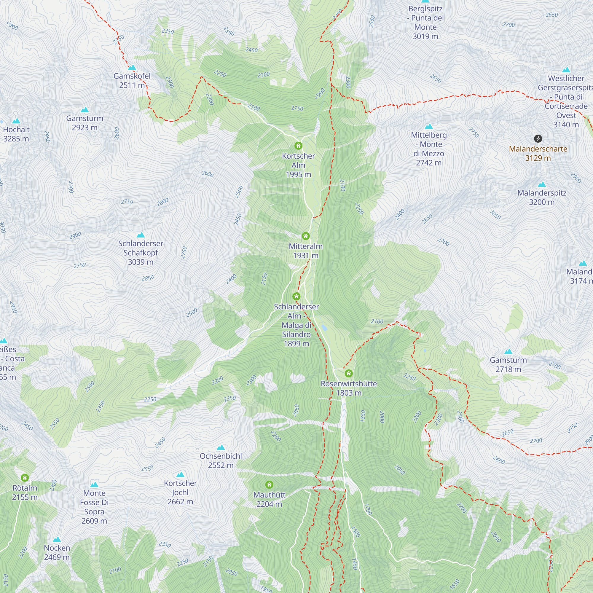 Schlanderser Alm - Malga di Silandro map