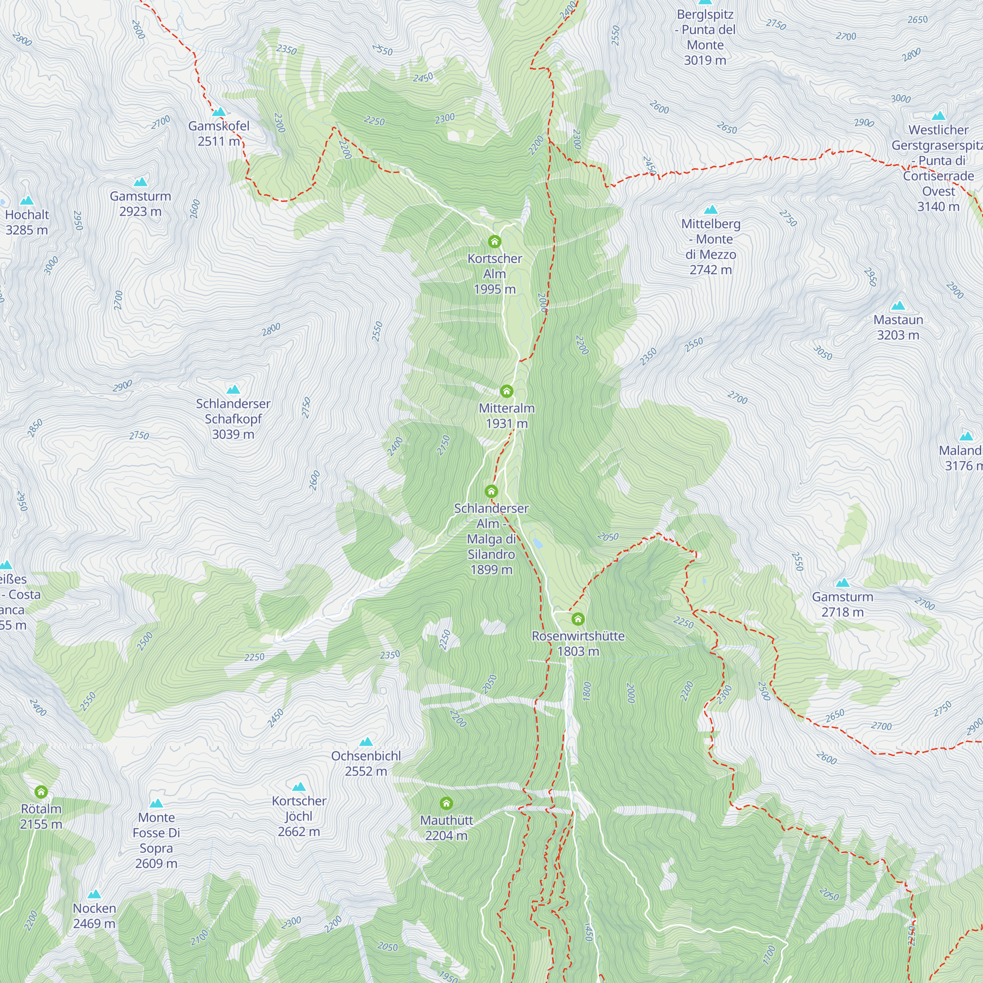 Schlanderser Alm - Malga di Silandro map