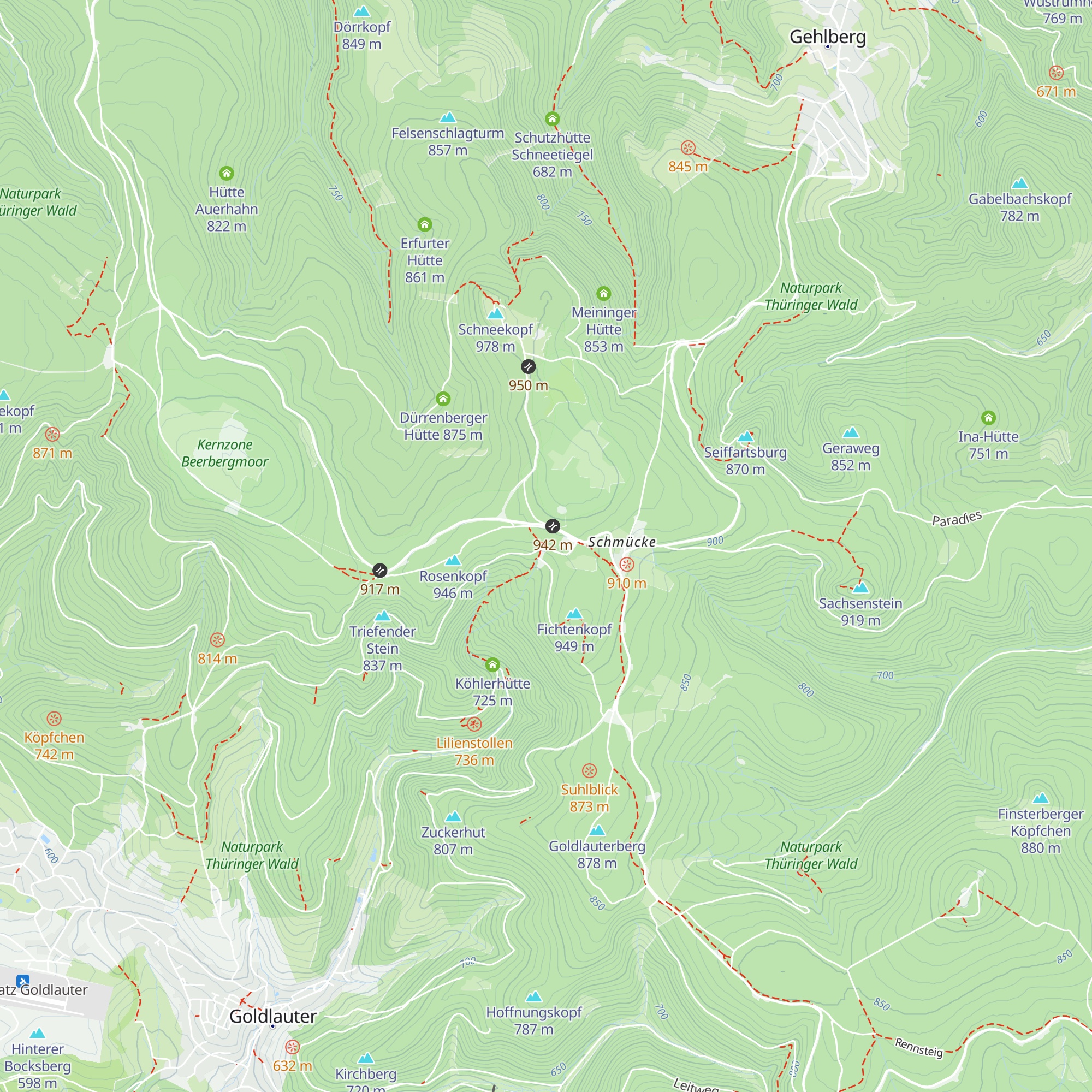 Alte Suhler Hütte map