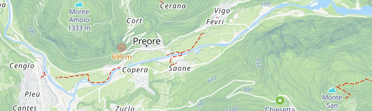 Map of the start of A.S.D. Il Gamberetto PS
