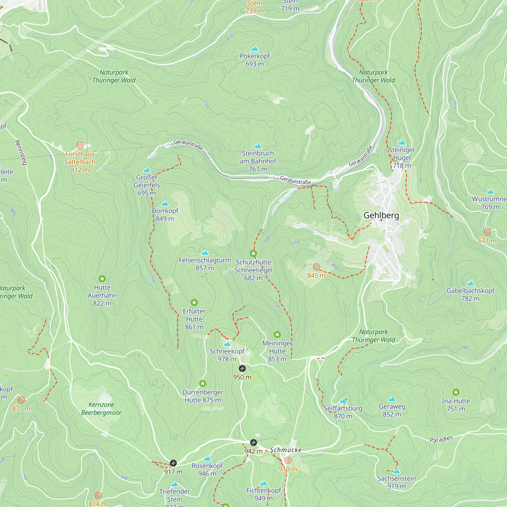 Schutzhütte Schneetiegel map