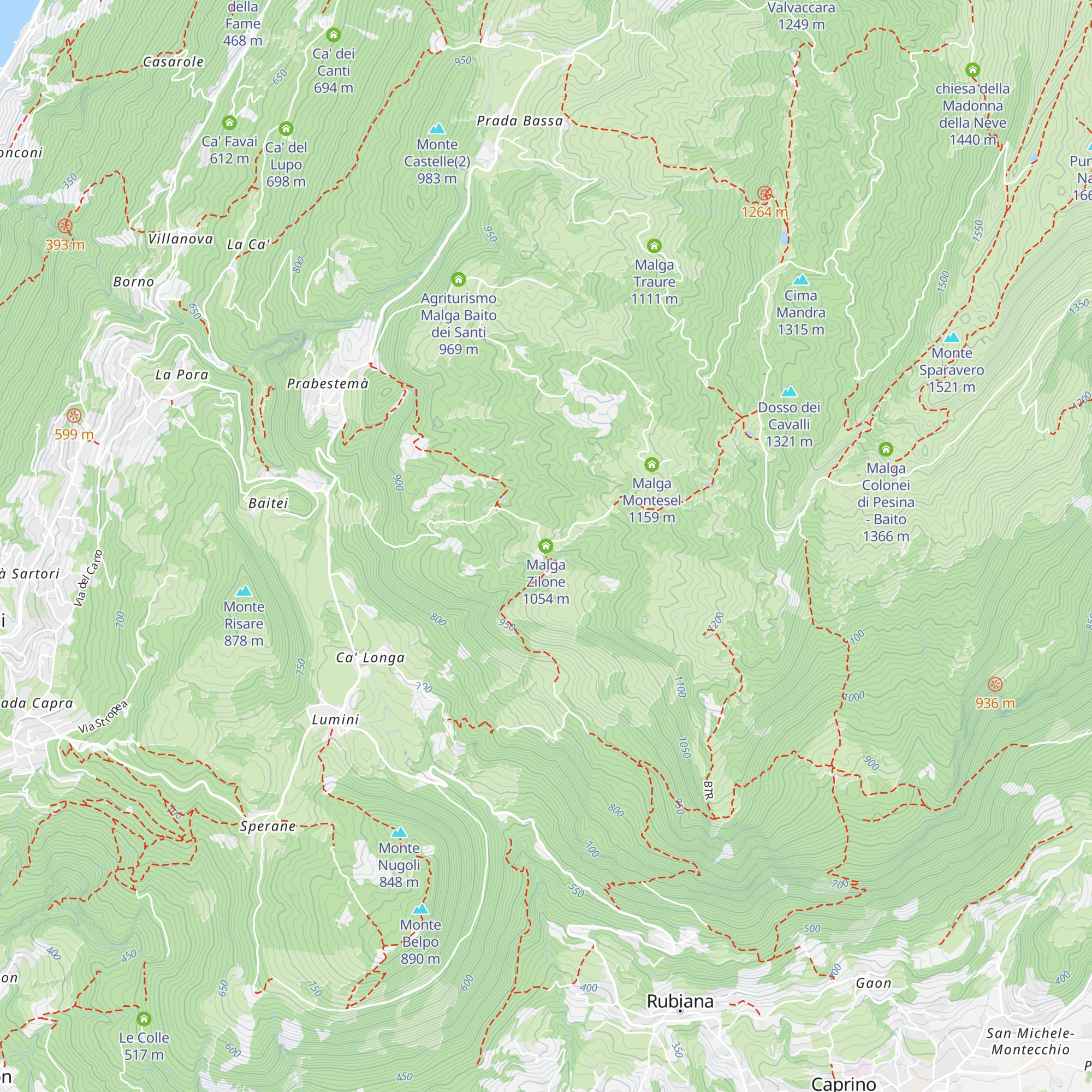 Malga Zilone map
