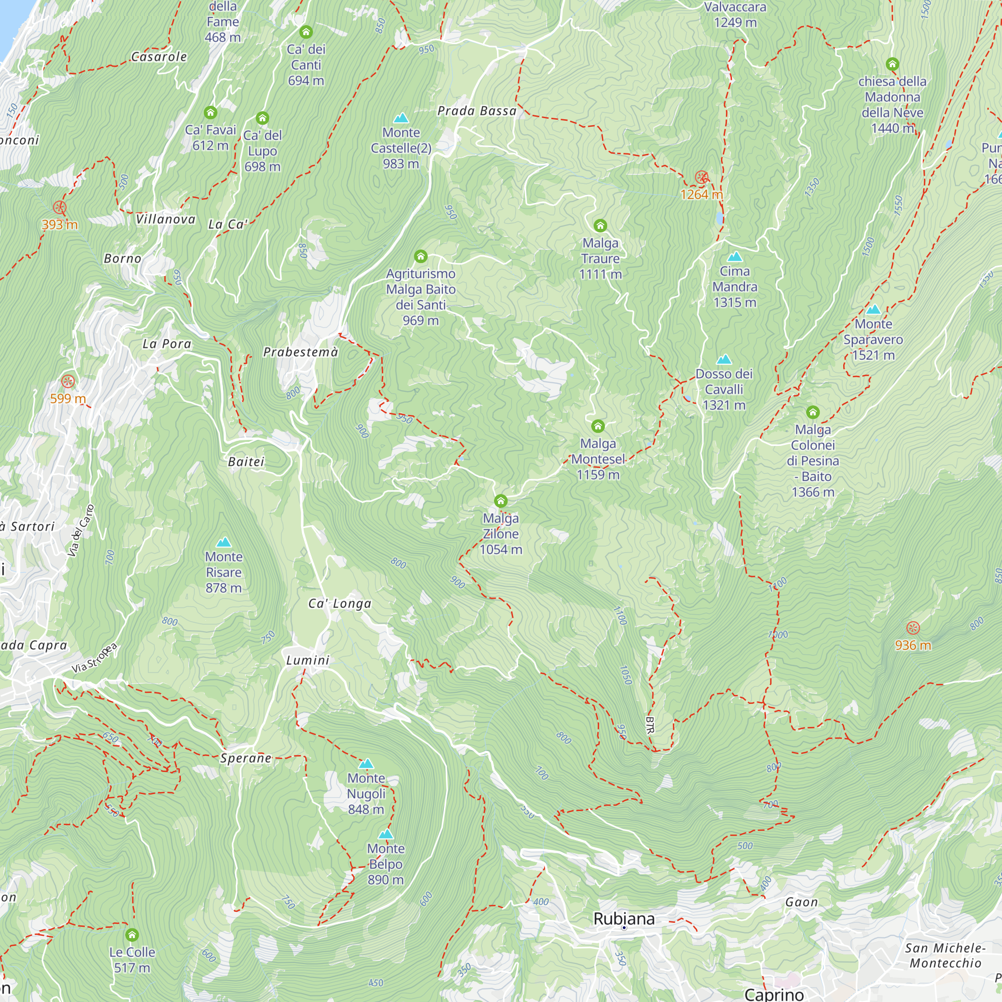 Malga Zilone map