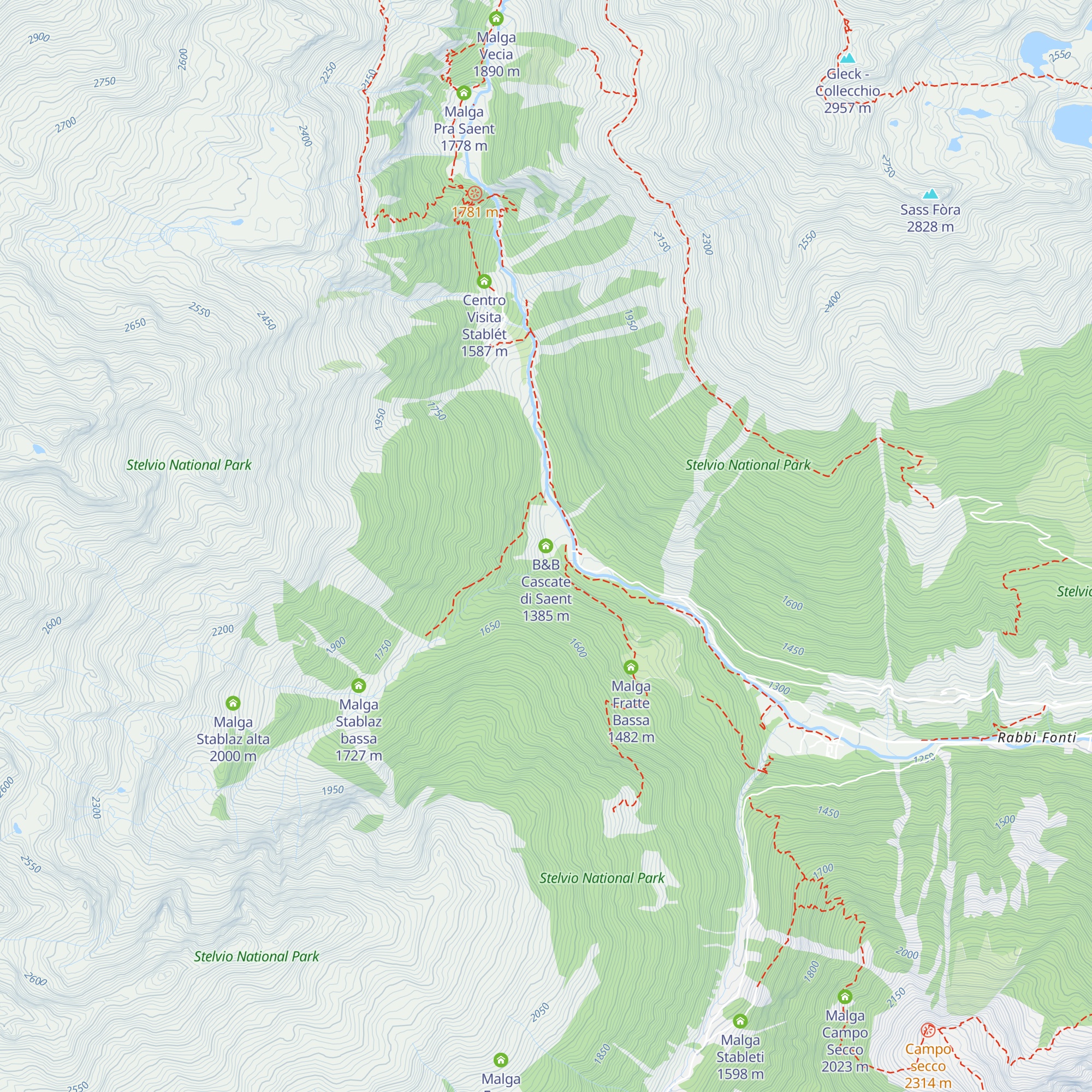 B&B Cascate di Saent map