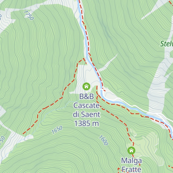 Map of B&B Cascate di Saent