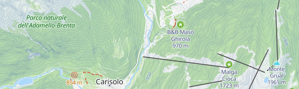 Map of the start of Fiume Sarca PP6