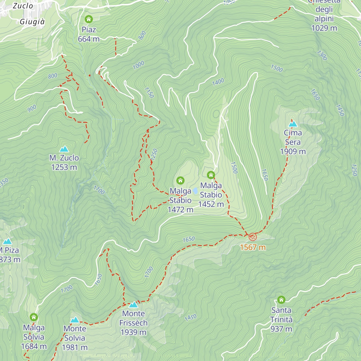 Malga Stabio map