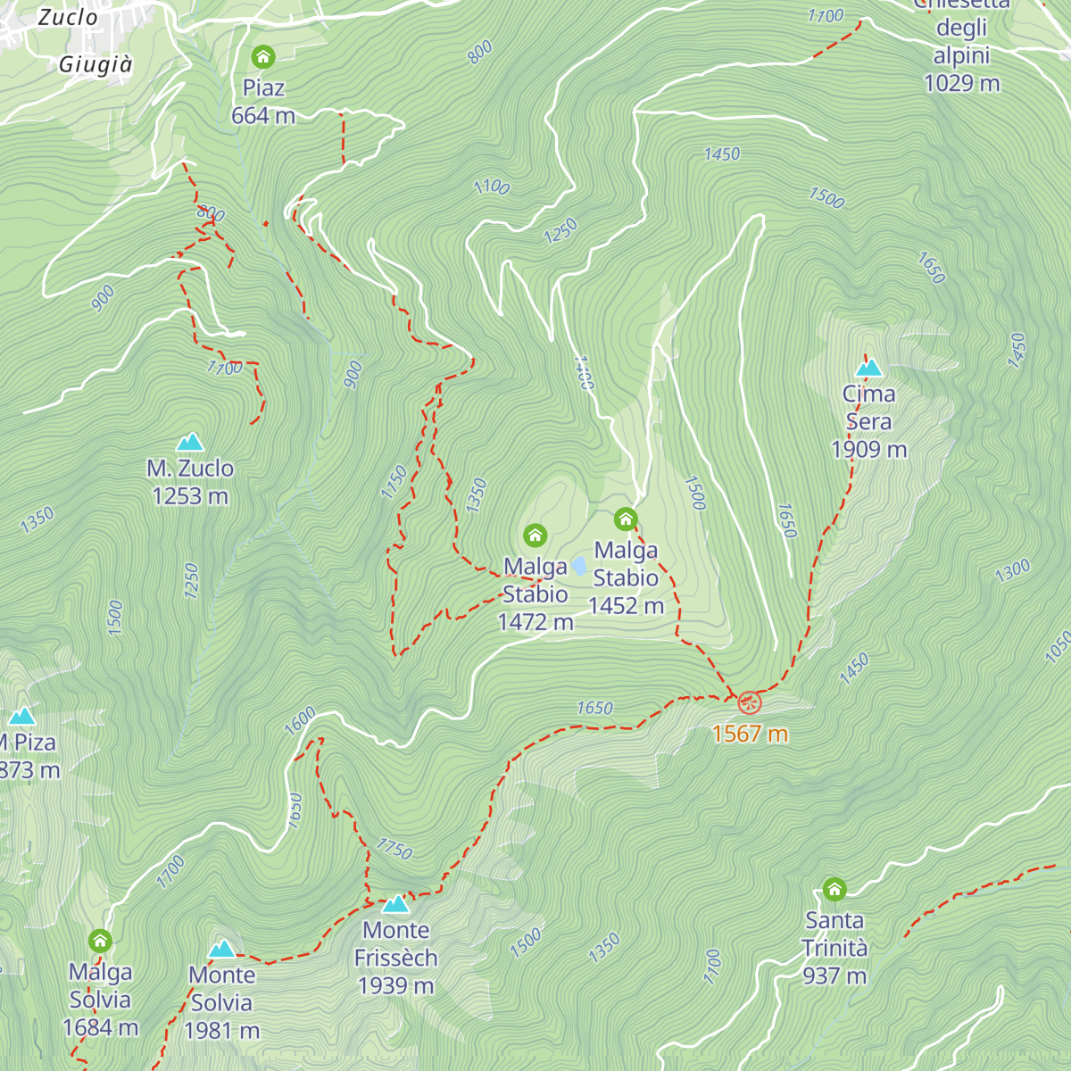 Malga Stabio map