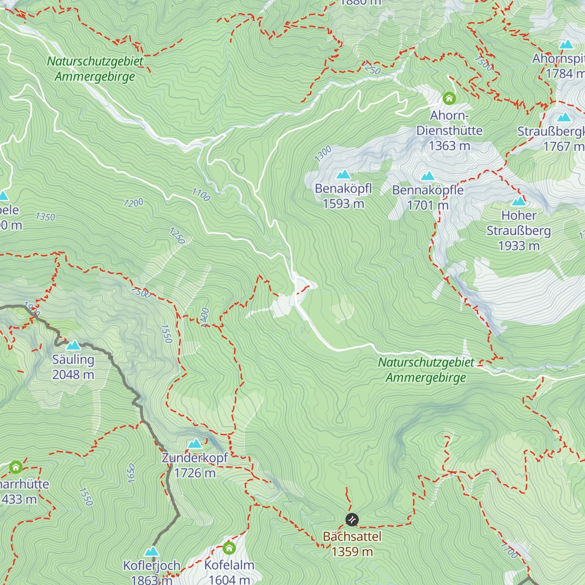 Hütte der Bergwacht Füssen map