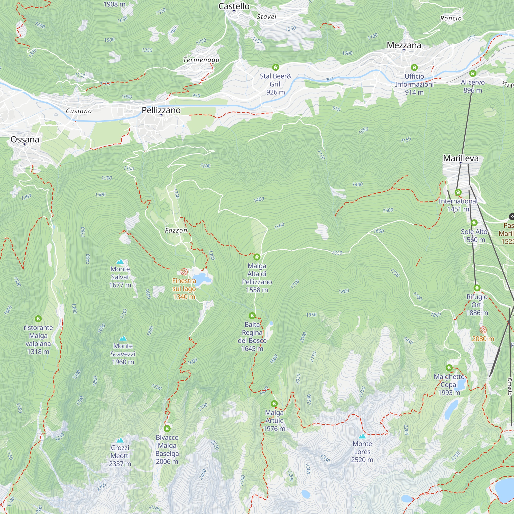 Malga Alta di Pellizzano map