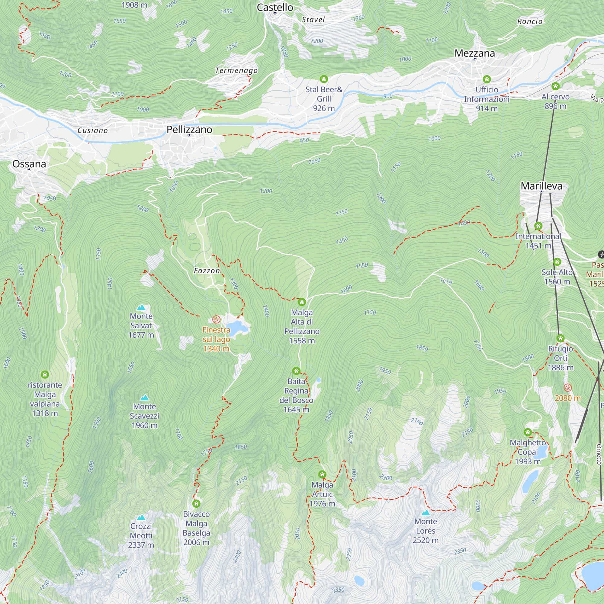 Malga Alta di Pellizzano map