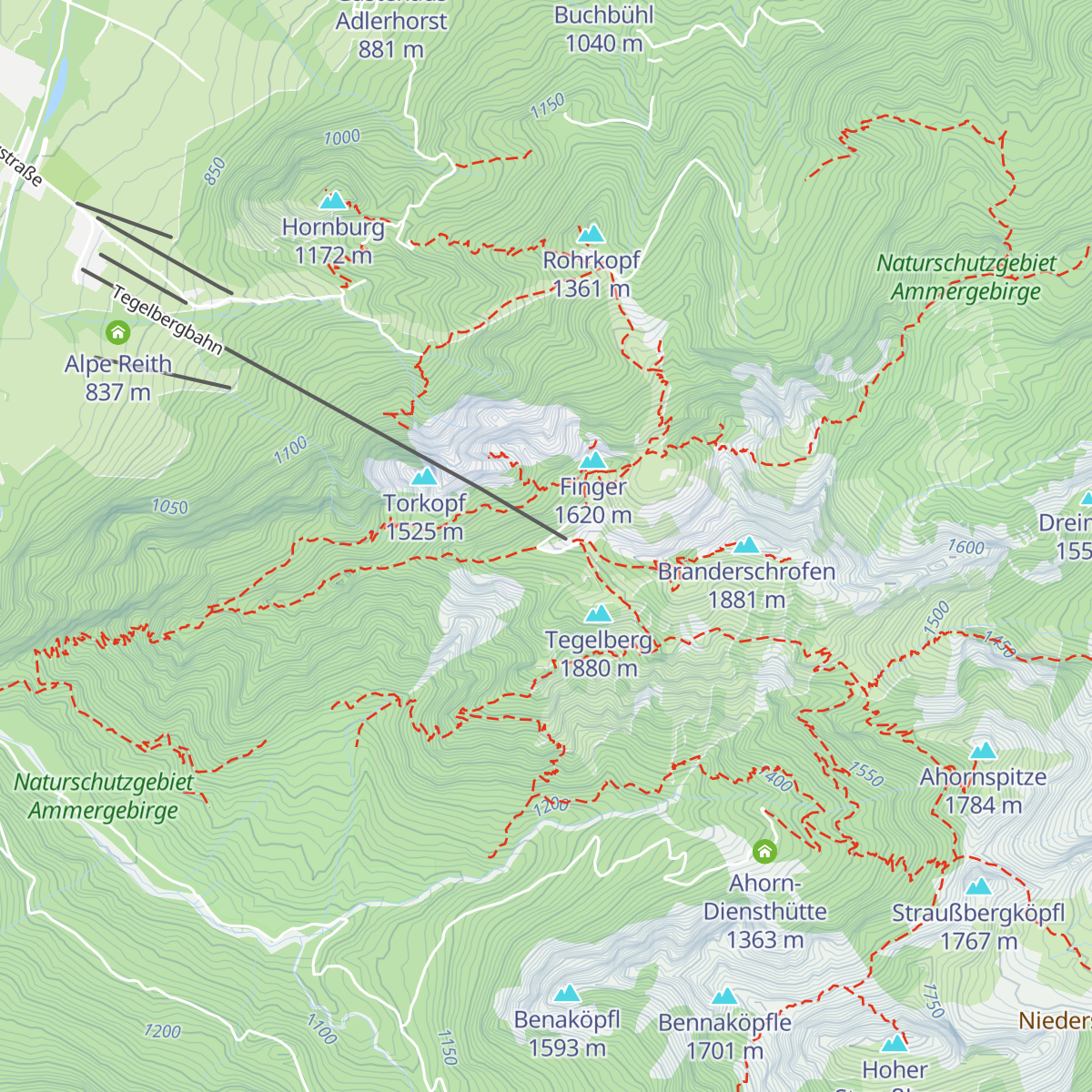 Tegelberghaus map