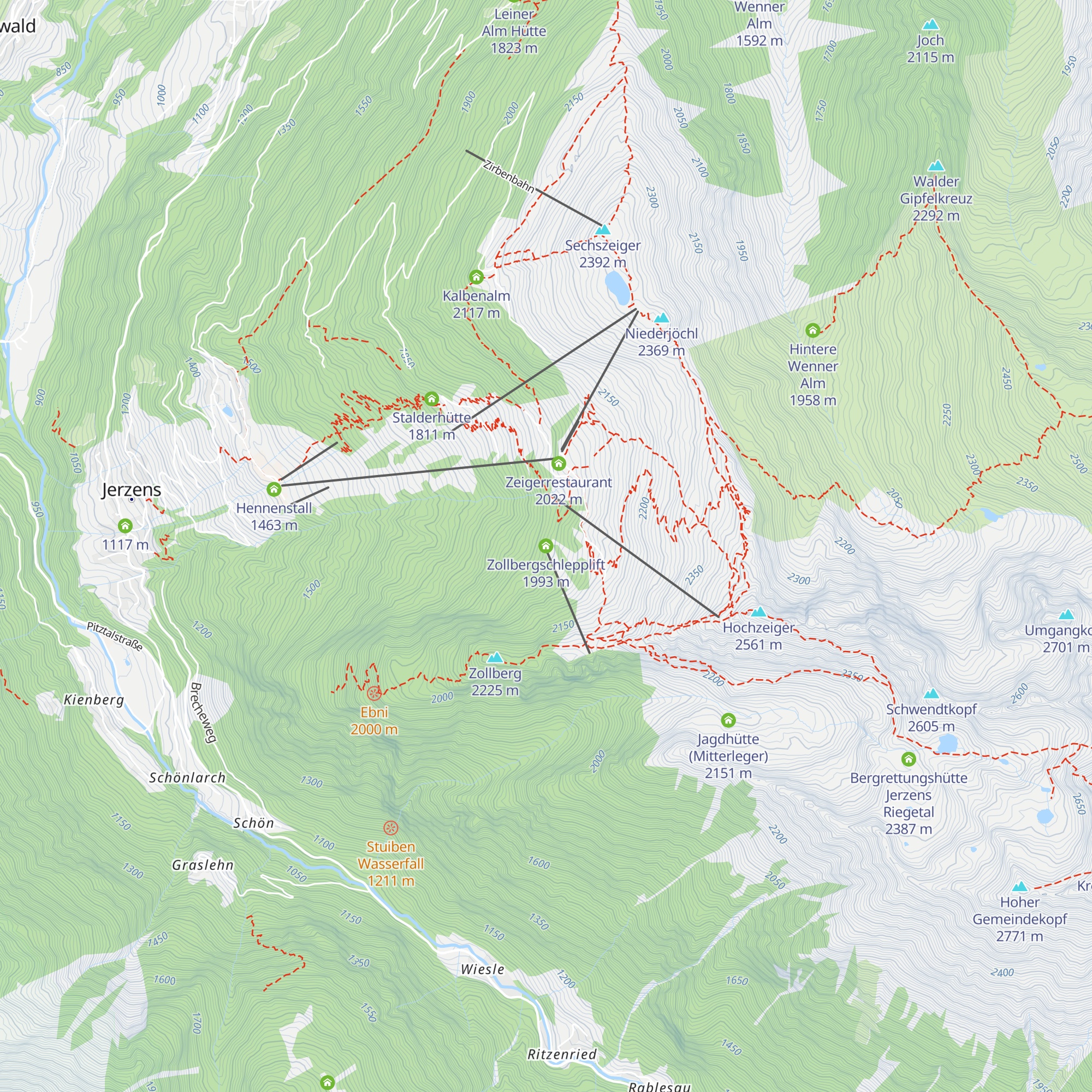 Zollbergschlepplift map