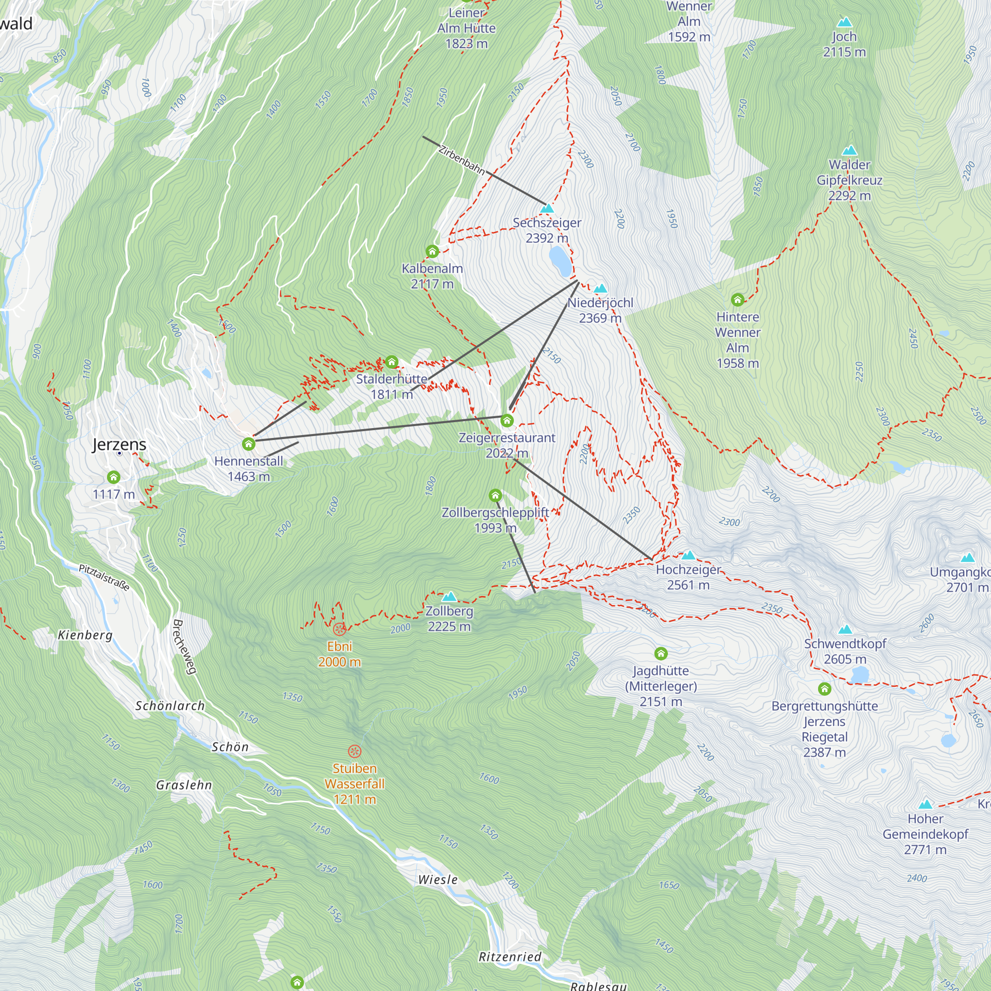 Zollbergschlepplift map